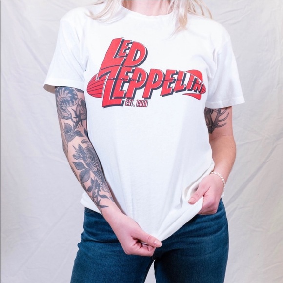 Daydreamer Tops - Daydreamer Led Zeppelin Red Graphic Tee Small